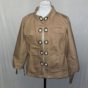 Brown jacket with bows & grommets
